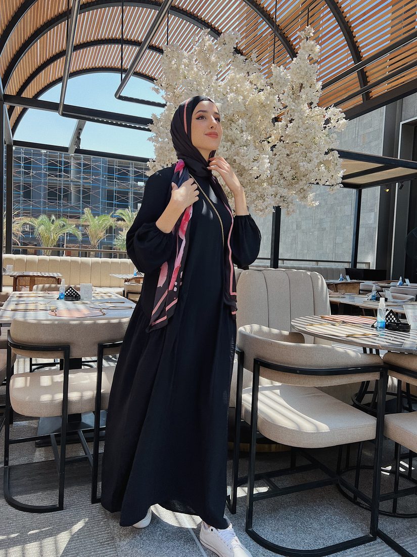 Belted Abaya in Ink, view 2