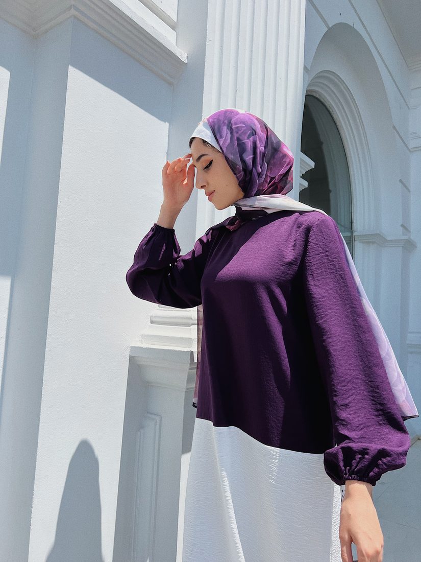 Knit Set in Violet / Ivory, view 2