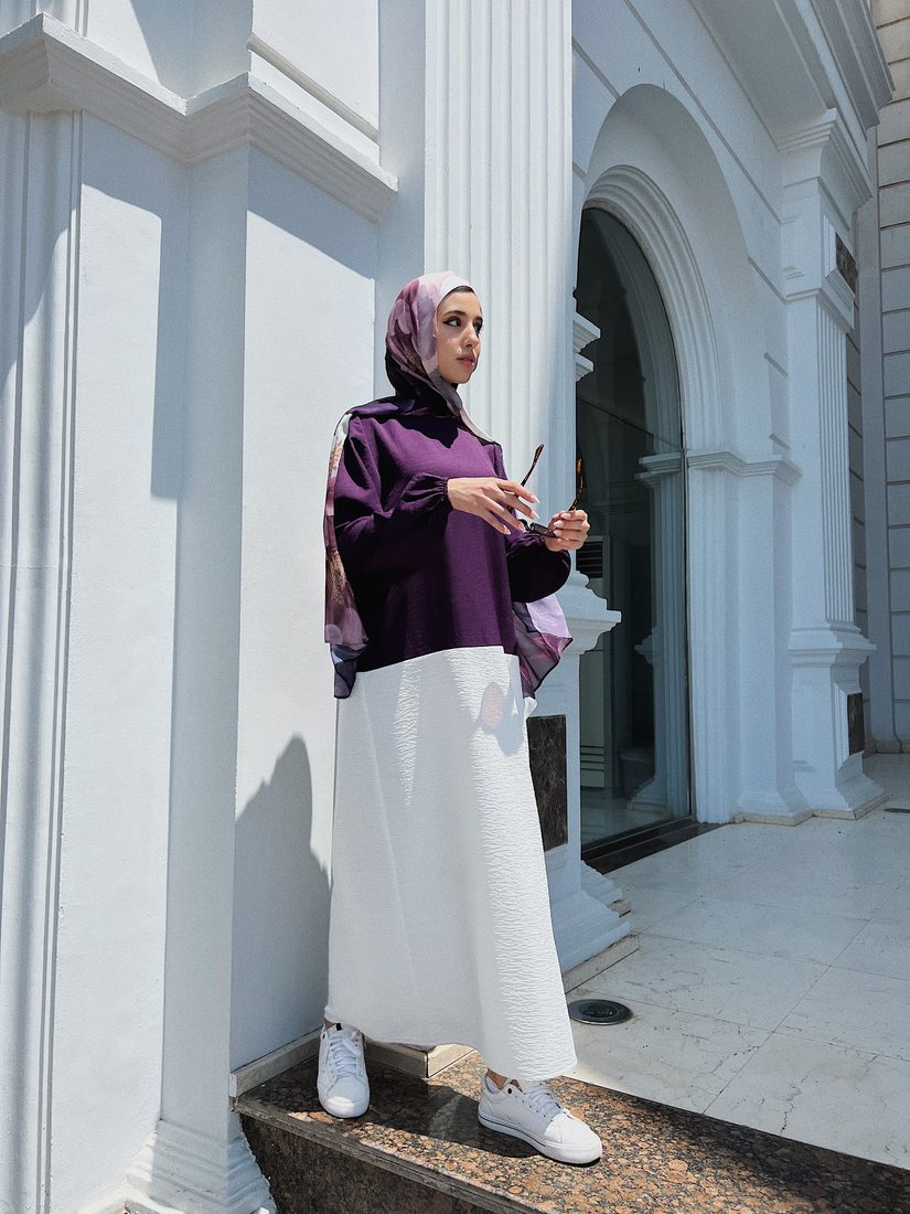 Knit Set in Violet / Ivory, view 3