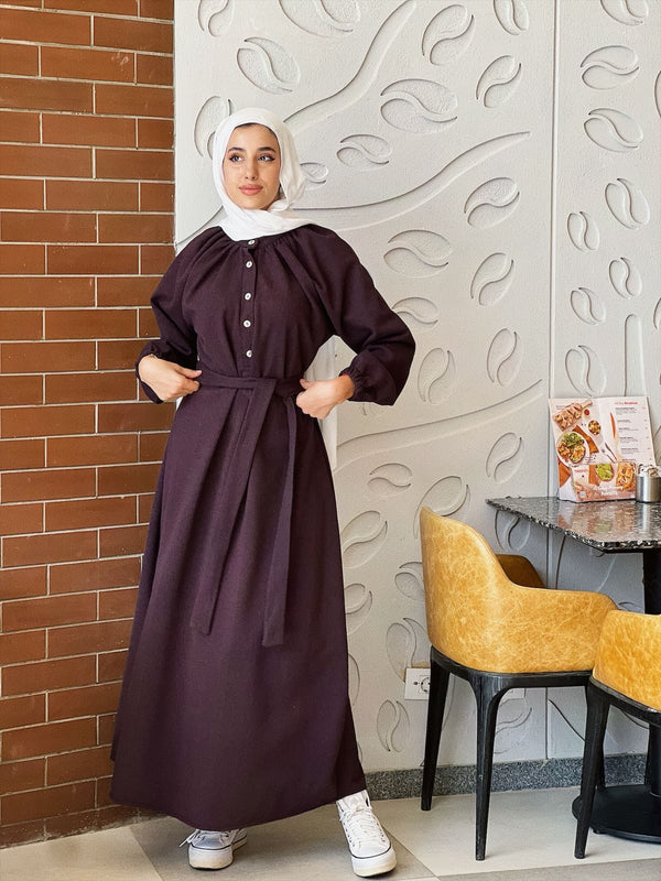 Gathered Abaya Dress